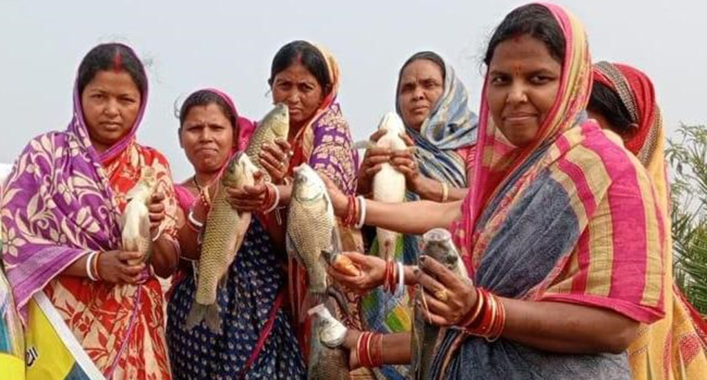 A diverse group of professionals collaborating around a modern digital display, symbolizing the growth of the Madhya Pradesh Startup Fund and Central India Entrepreneurship.