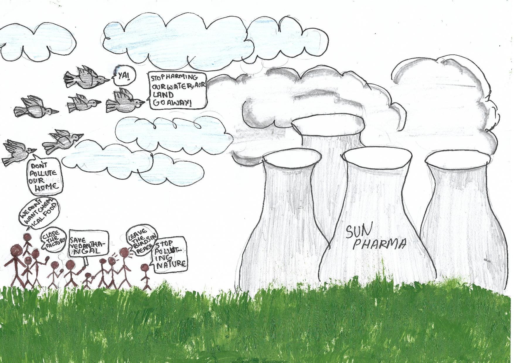land pollution drawing - simple and easy way | science drawing academy -  YouTube