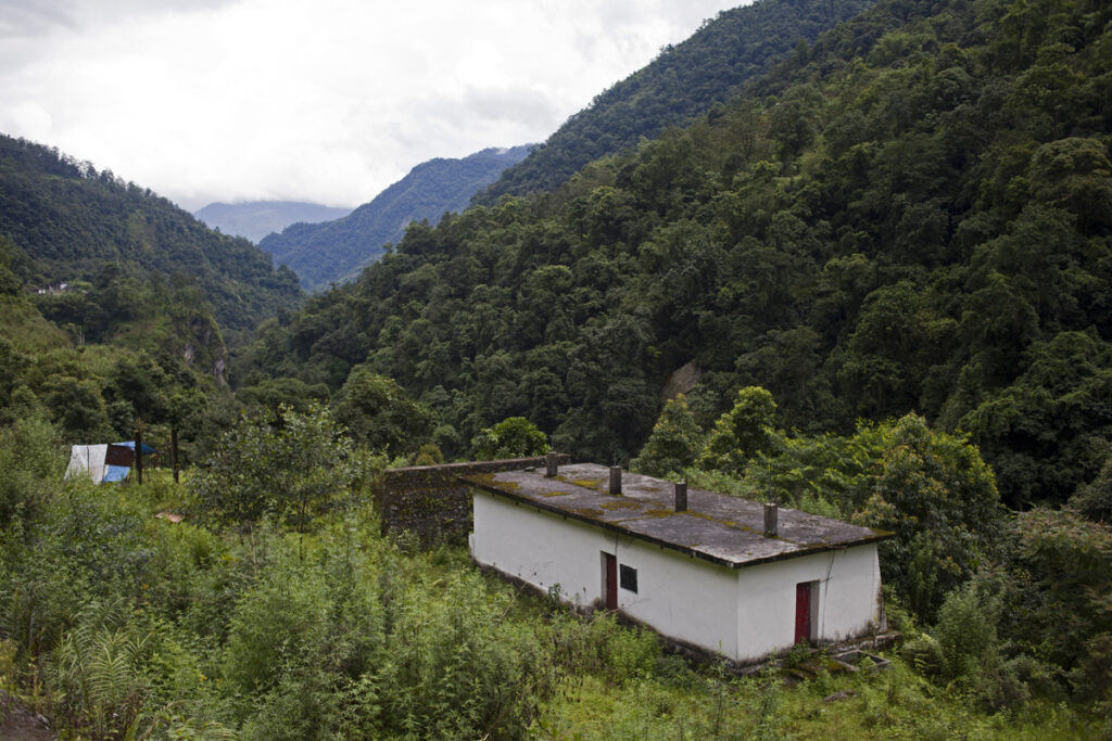 Abandoned workstation of the Panan dam site in Dzongu, Sikkim